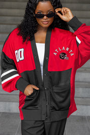ATLANTA FALCONS MVP ERA CONTRAST MESH CARDIGAN