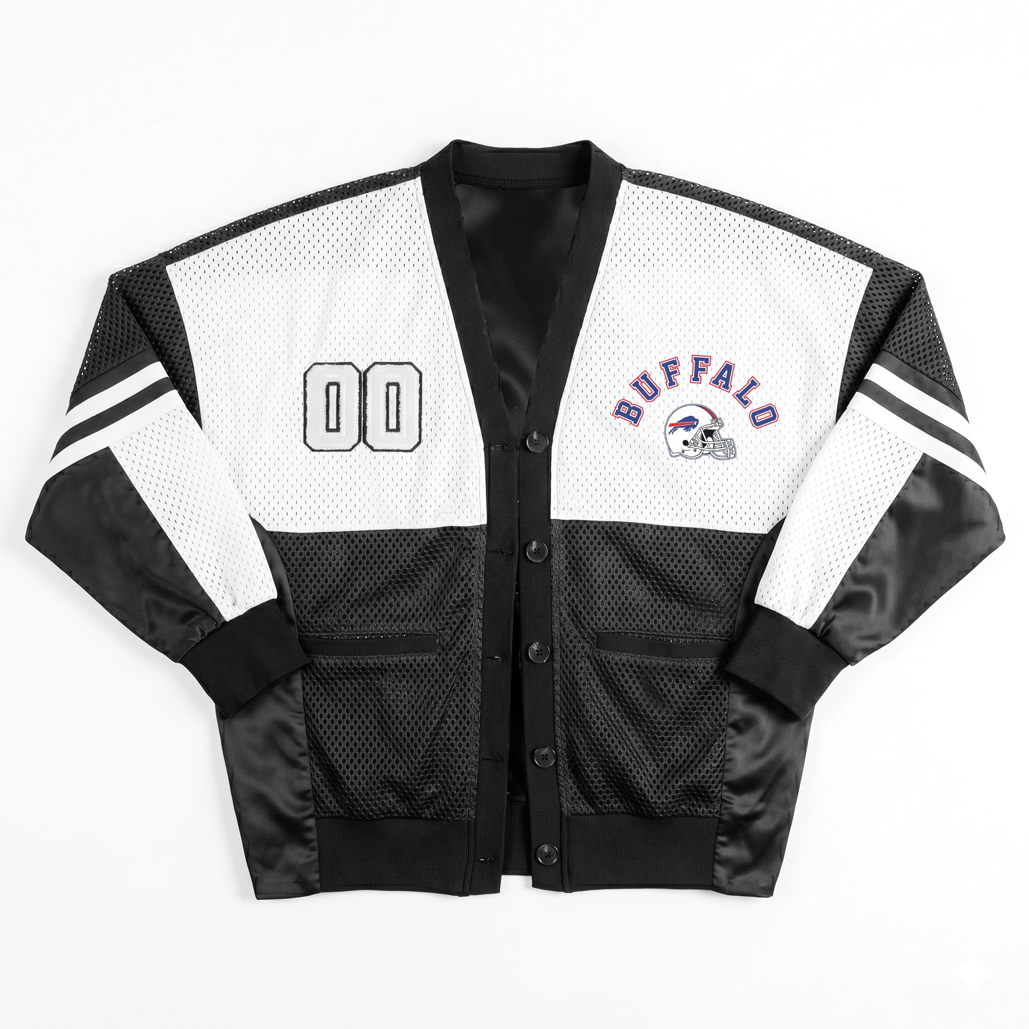 BUFFALO BILLS MVP ERA CONTRAST MESH CARDIGAN