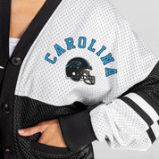 CAROLINA PANTHERS MVP ERA CONTRAST MESH CARDIGAN
