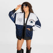 CHICAGO BEARS MVP ERA CONTRAST MESH CARDIGAN