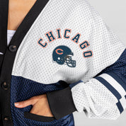 CHICAGO BEARS MVP ERA CONTRAST MESH CARDIGAN