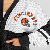 CINCINNATI BENGALS MVP ERA CONTRAST MESH CARDIGAN