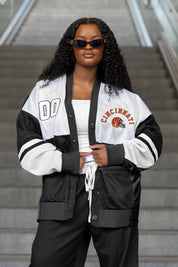 CINCINNATI BENGALS MVP ERA CONTRAST MESH CARDIGAN