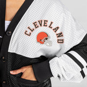 CLEVELAND BROWNS MVP ERA CONTRAST MESH CARDIGAN