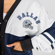 DALLAS COWBOYS MVP ERA CONTRAST MESH CARDIGAN