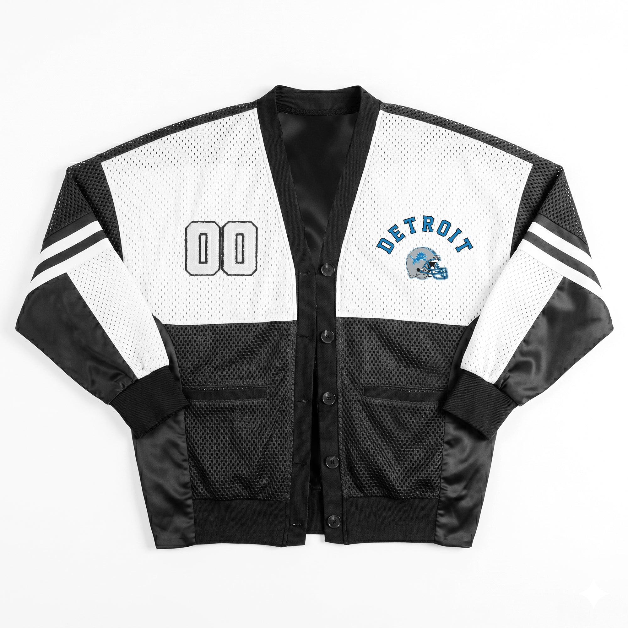 DETROIT LIONS MVP ERA CONTRAST MESH CARDIGAN