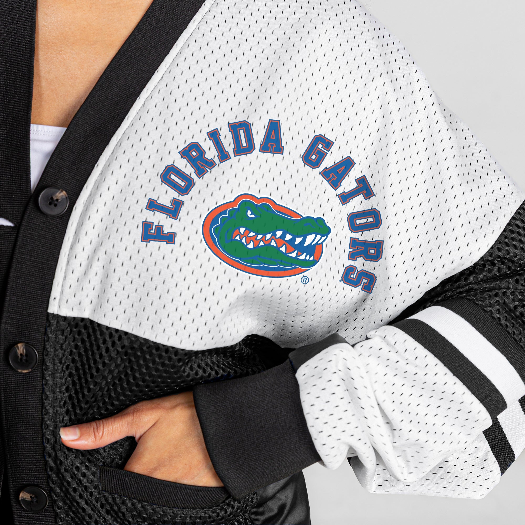 FLORIDA GATORS MVP ERA CONTRAST MESH CARDIGAN
