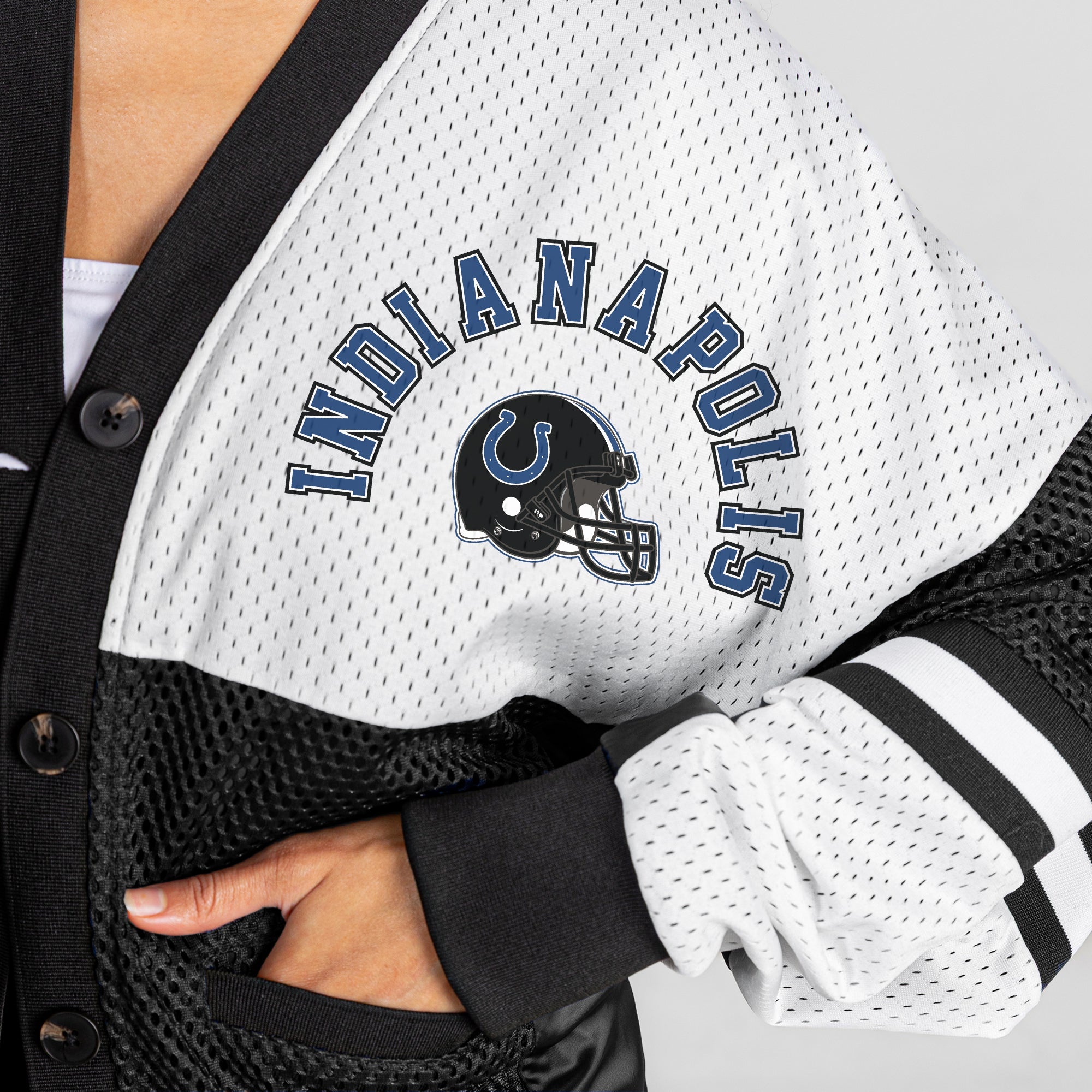 INDIANAPOLIS COLTS MVP ERA CONTRAST MESH CARDIGAN