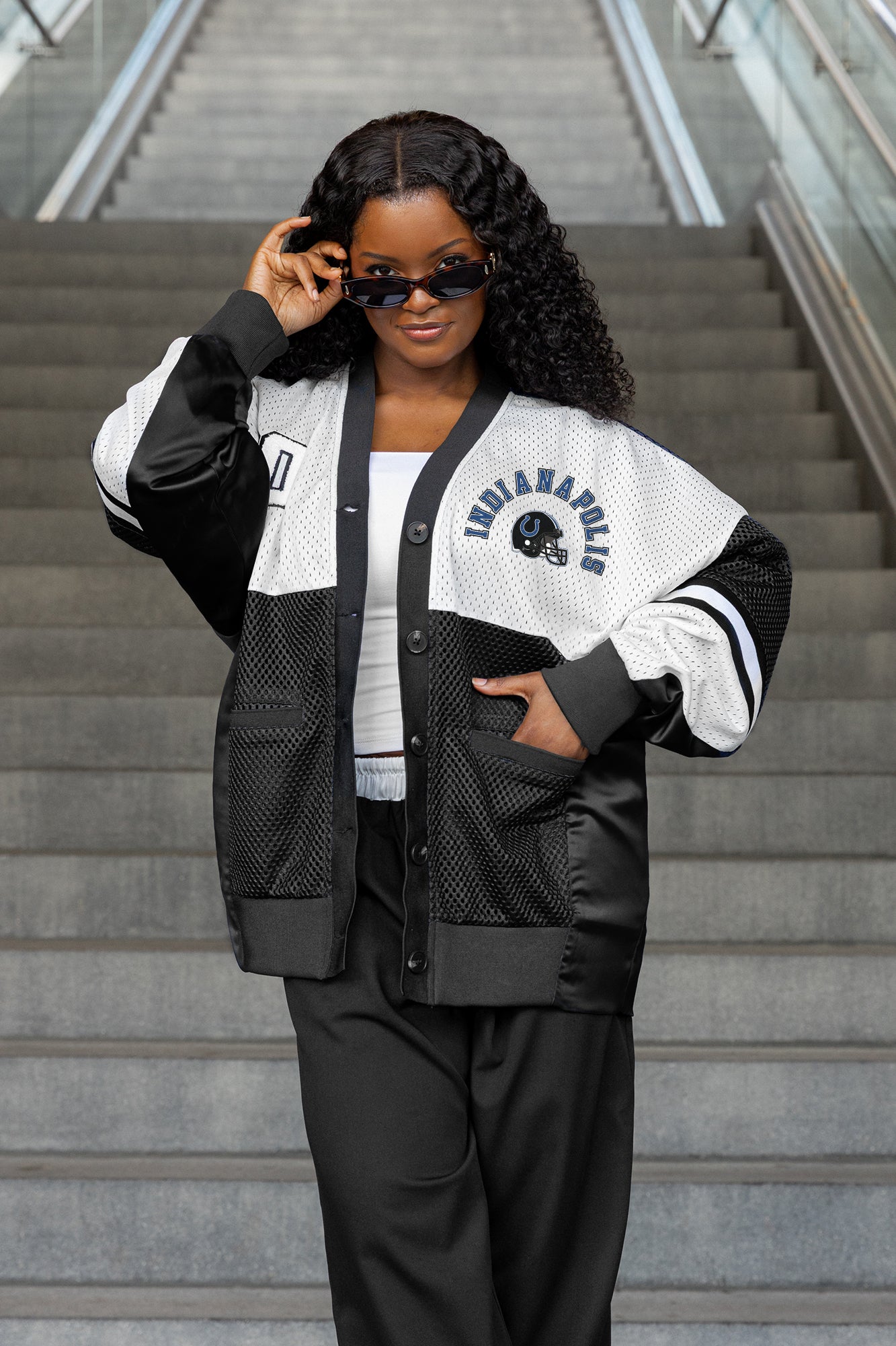 INDIANAPOLIS COLTS MVP ERA CONTRAST MESH CARDIGAN