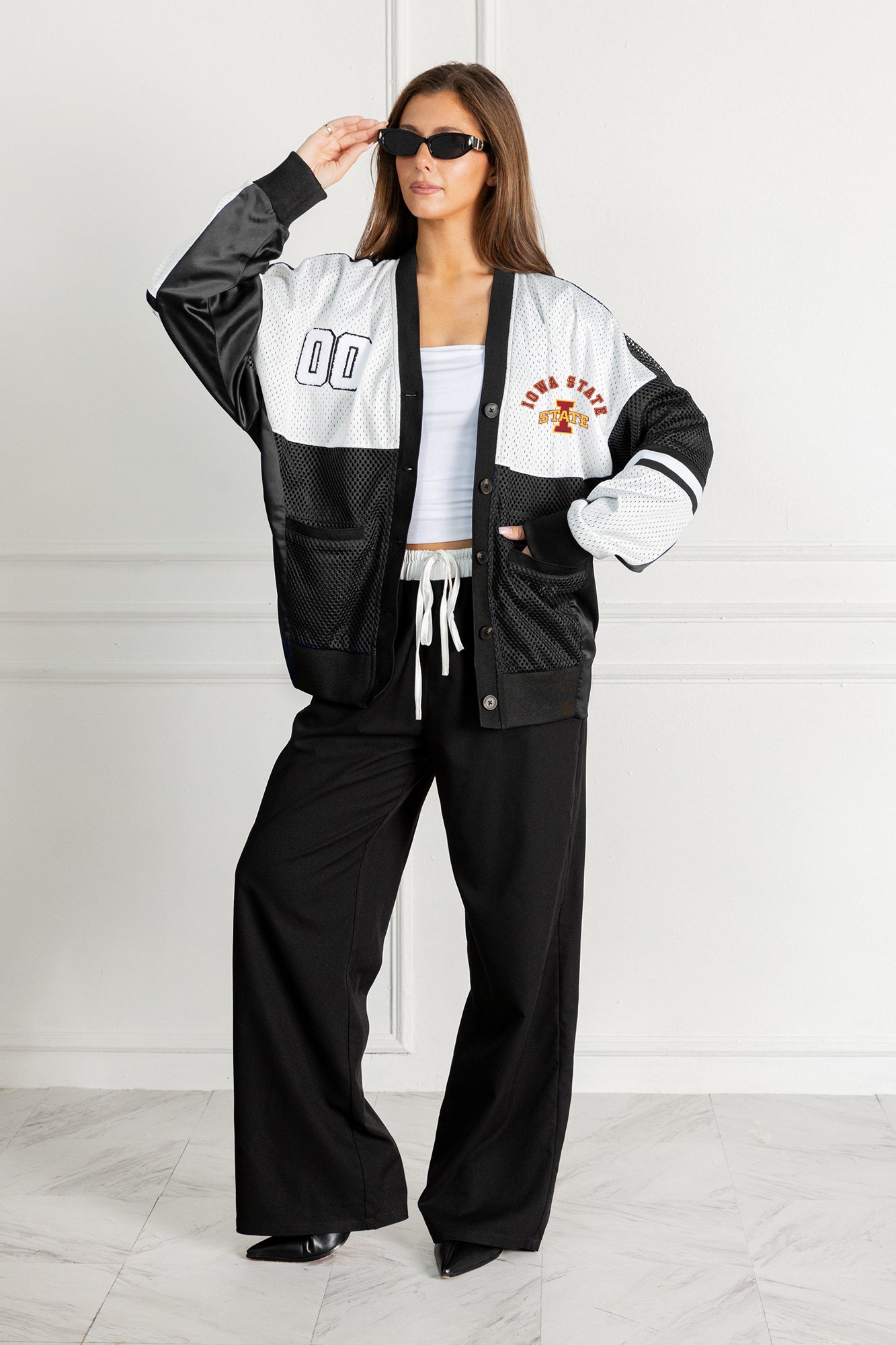 IOWA STATE CYCLONES MVP ERA CONTRAST MESH CARDIGAN