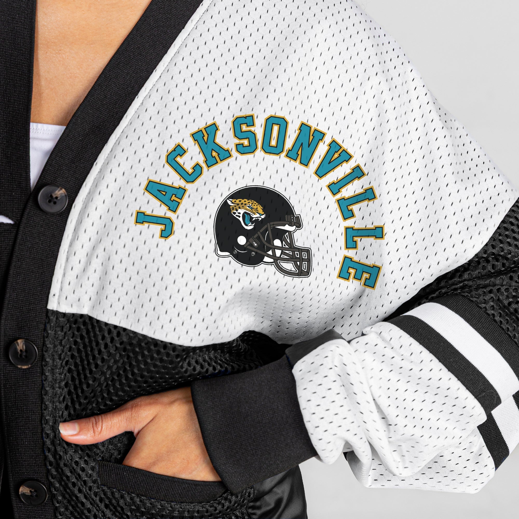 JACKSONVILLE JAGUARS MVP ERA CONTRAST MESH CARDIGAN
