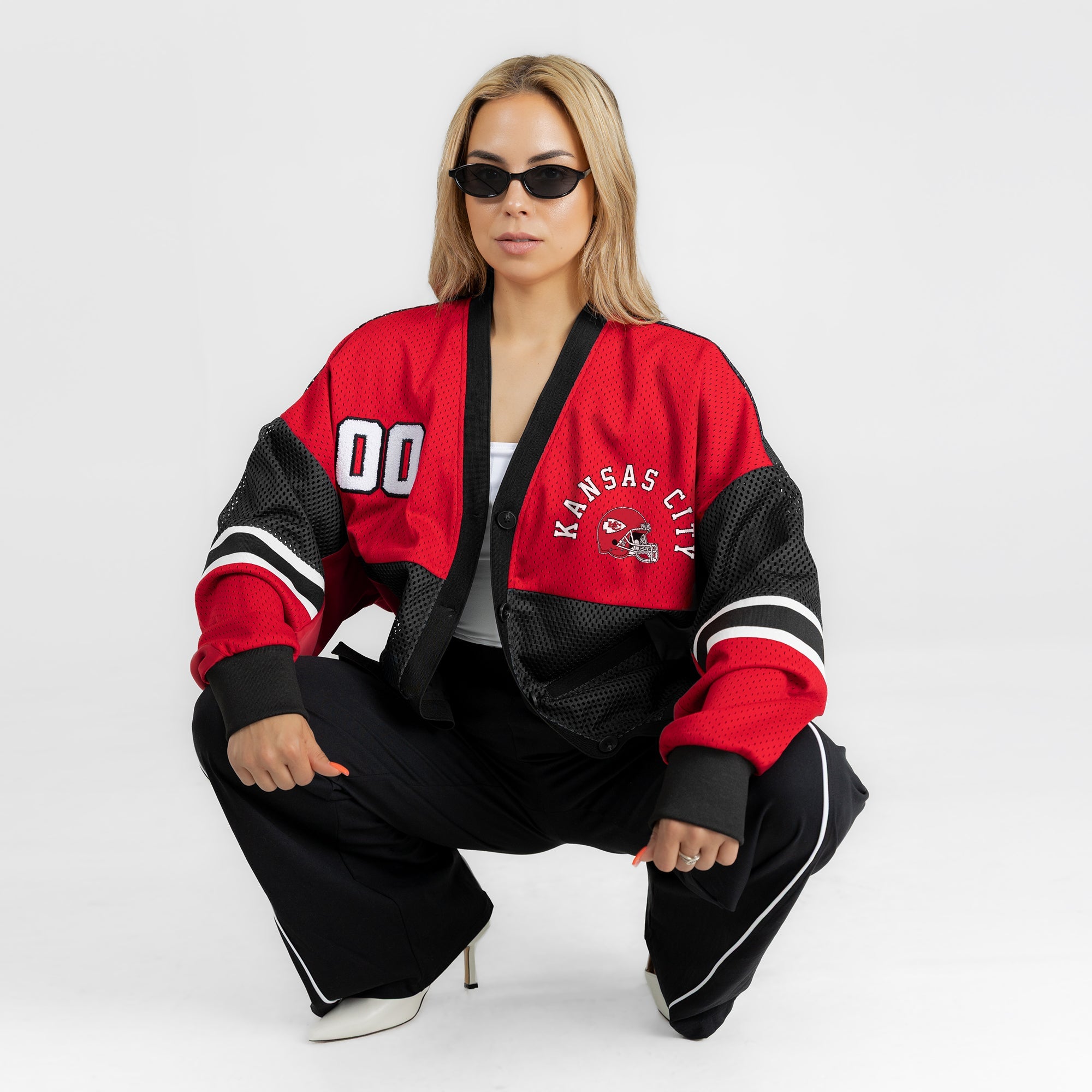KANSAS CITY CHIEFS MVP ERA CONTRAST MESH CARDIGAN