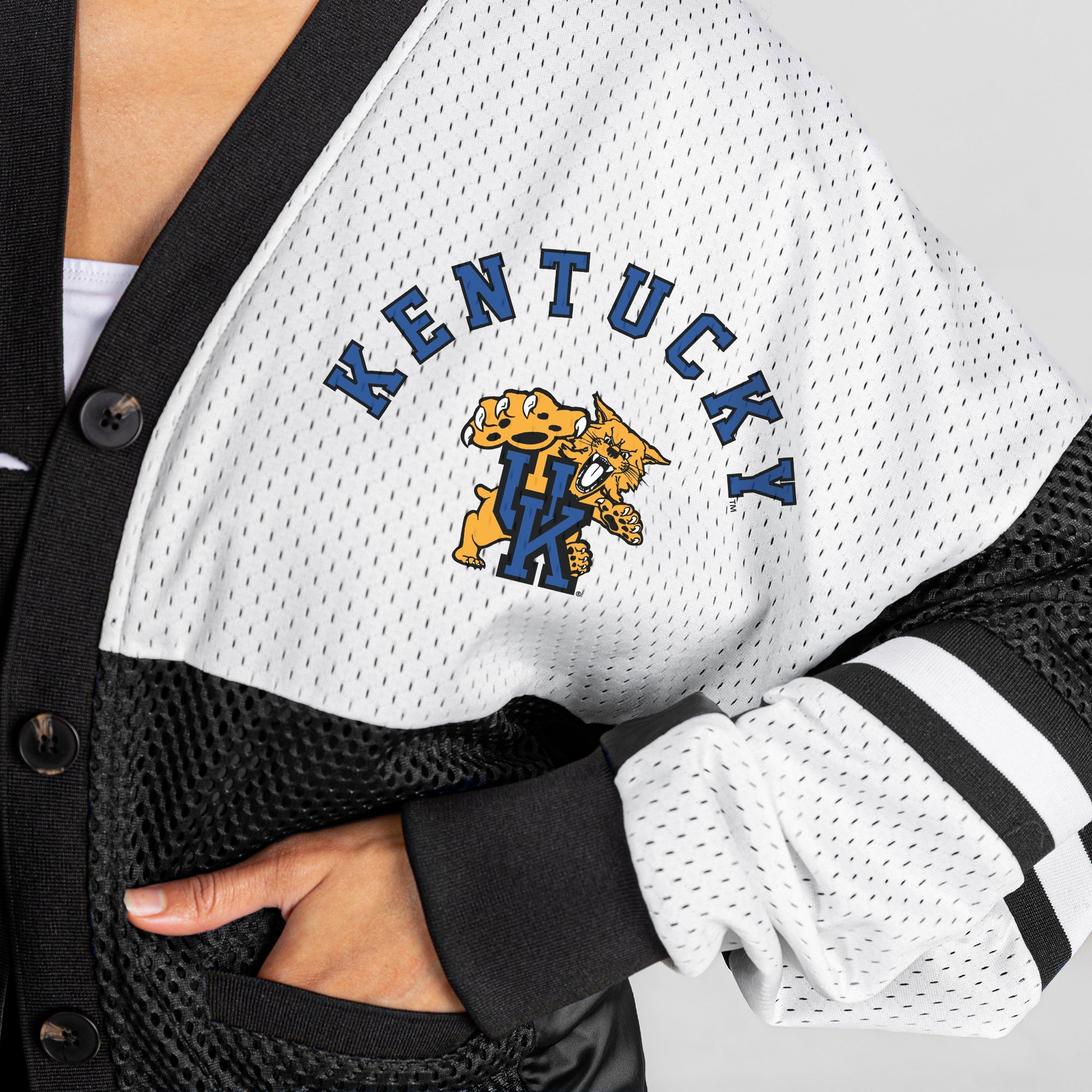 KENTUCKY WILDCATS MVP ERA CONTRAST MESH CARDIGAN