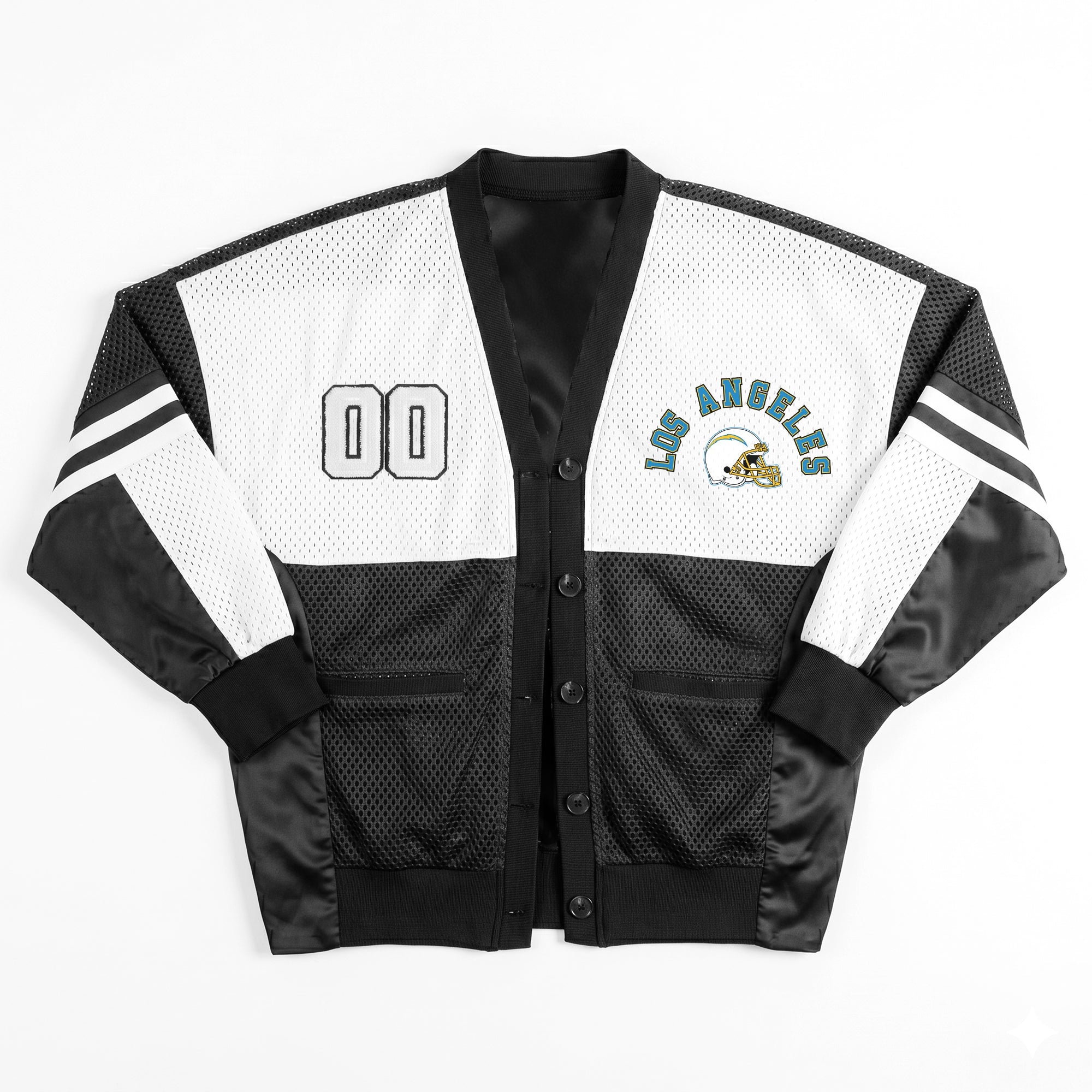 LOS ANGELES CHARGERS MVP ERA CONTRAST MESH CARDIGAN