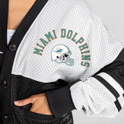MIAMI DOLPHINS MVP ERA CONTRAST MESH CARDIGAN
