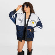 MICHIGAN WOLVERINES MVP ERA CONTRAST MESH CARDIGAN