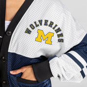 MICHIGAN WOLVERINES MVP ERA CONTRAST MESH CARDIGAN