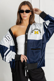 MICHIGAN WOLVERINES MVP ERA CONTRAST MESH CARDIGAN
