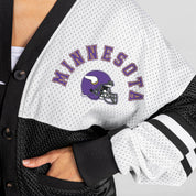 MINNESOTA VIKINGS MVP ERA CONTRAST MESH CARDIGAN