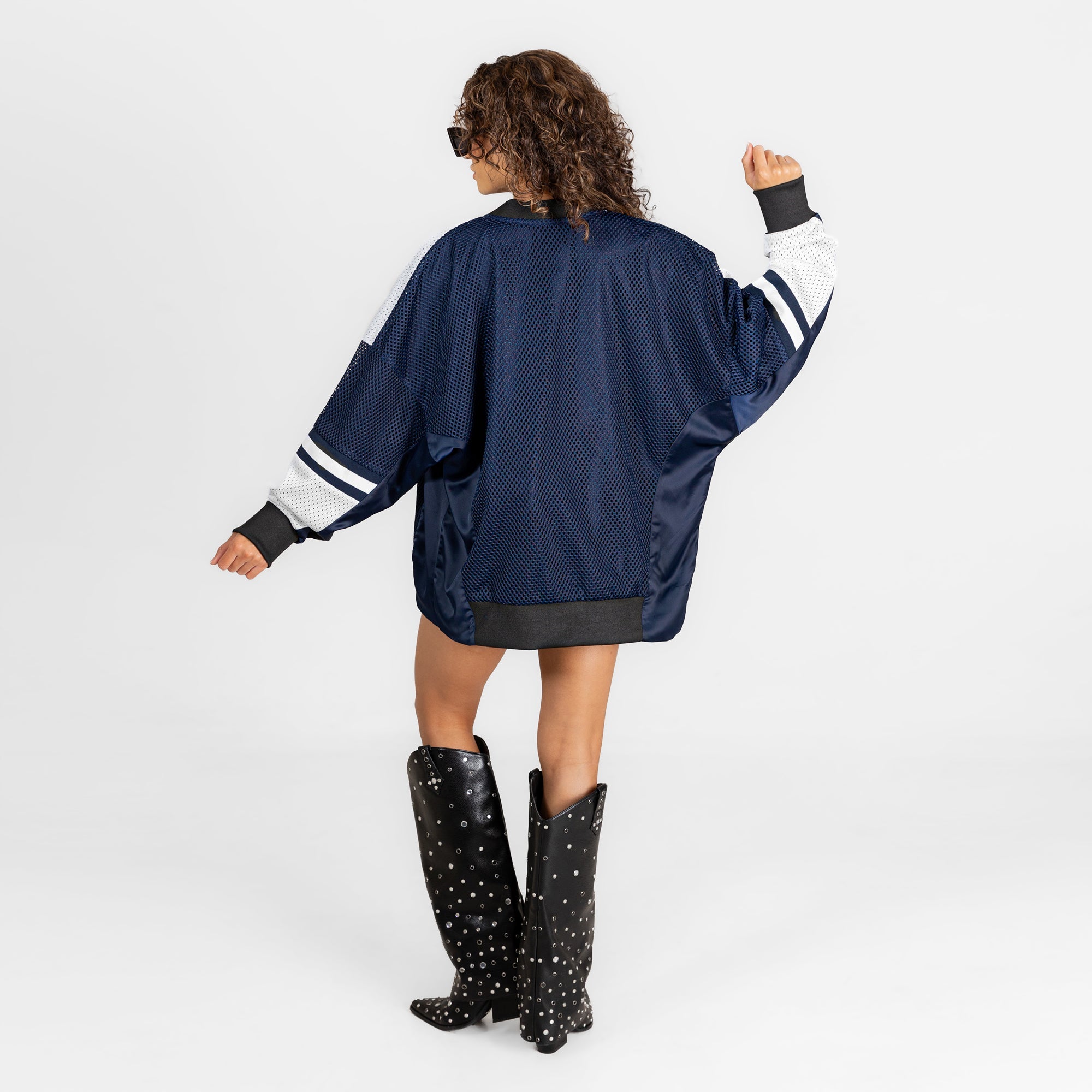NEW ENGLAND PATRIOTS MVP ERA CONTRAST MESH CARDIGAN