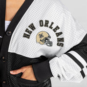 NEW ORLEANS SAINTS MVP ERA CONTRAST MESH CARDIGAN