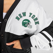 NEW YORK JETS MVP ERA CONTRAST MESH CARDIGAN