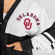 OKLAHOMA SOONERS MVP ERA CONTRAST MESH CARDIGAN