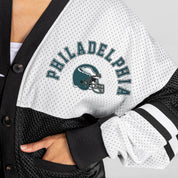 PHILADELPHIA EAGLES MVP ERA CONTRAST MESH CARDIGAN