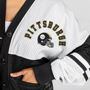 PITTSBURGH STEELERS MVP ERA CONTRAST MESH CARDIGAN