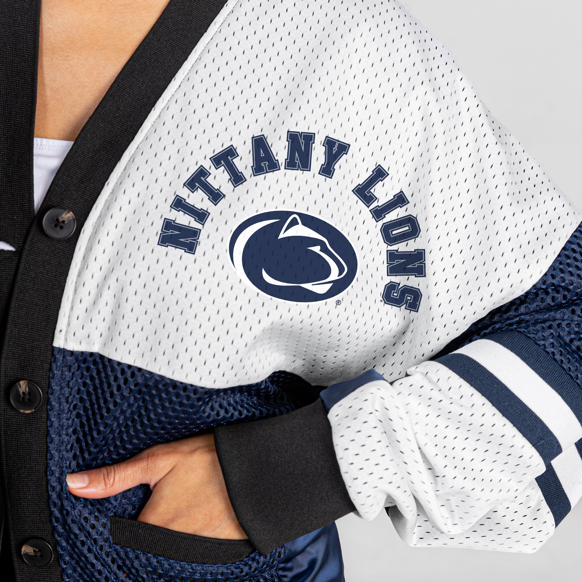 PENN STATE NITTANY LIONS MVP ERA CONTRAST MESH CARDIGAN