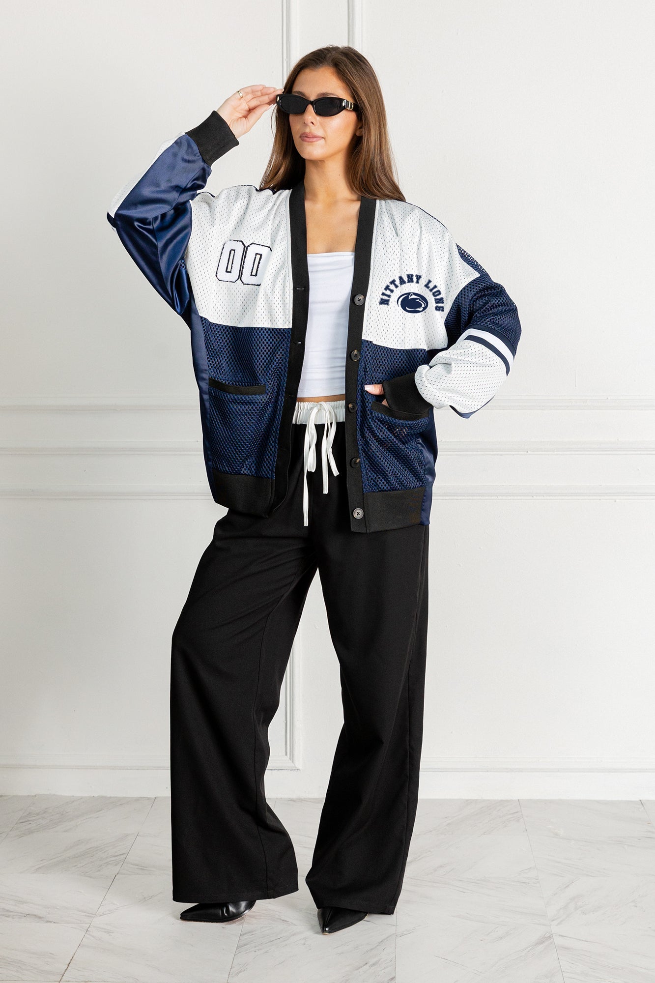 PENN STATE NITTANY LIONS MVP ERA CONTRAST MESH CARDIGAN