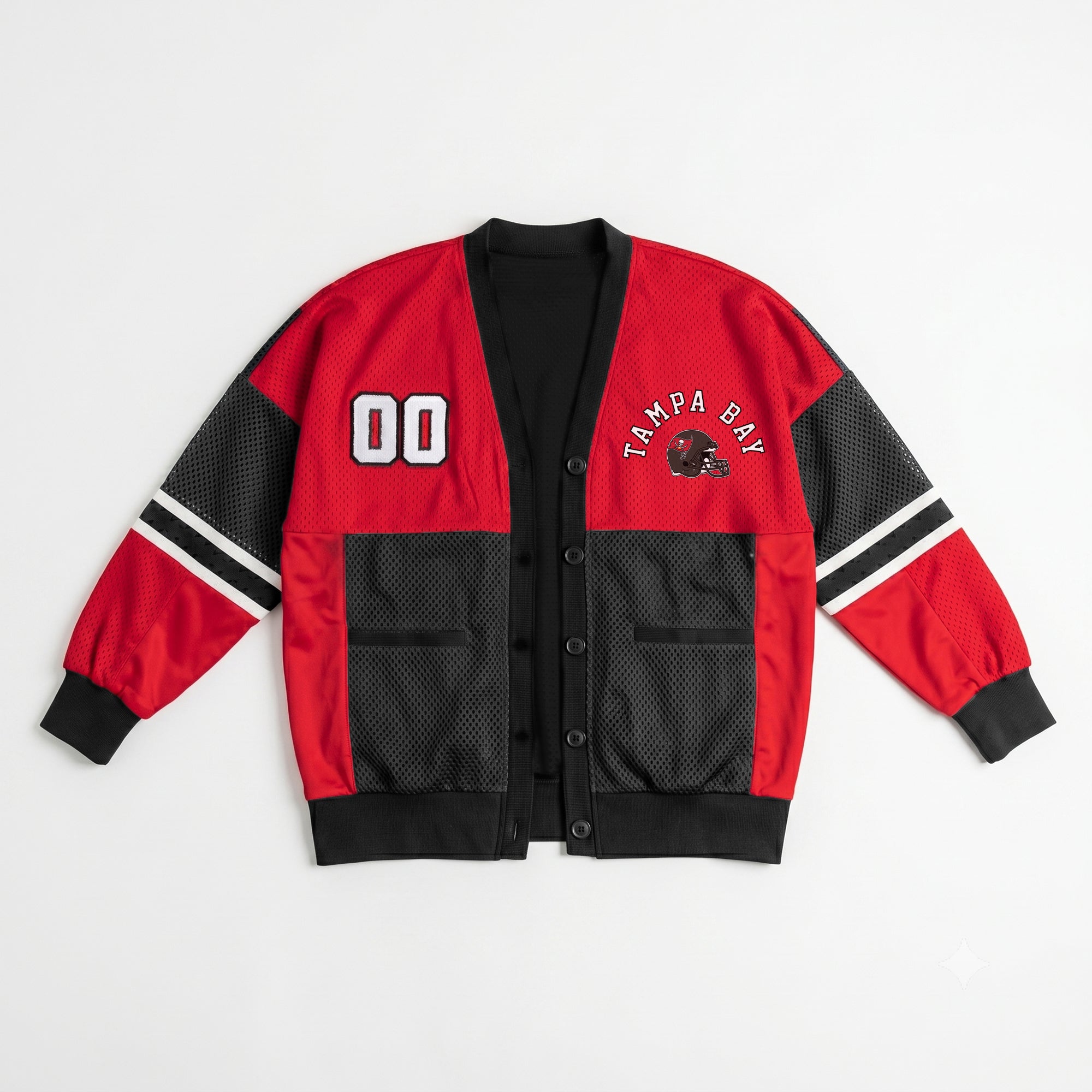 TAMPA BAY BUCCANEERS MVP ERA CONTRAST MESH CARDIGAN