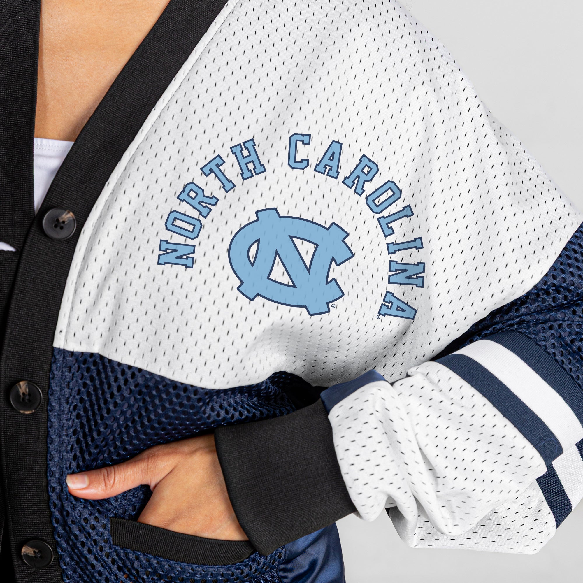 NORTH CAROLINA TAR HEELS MVP ERA CONTRAST MESH CARDIGAN