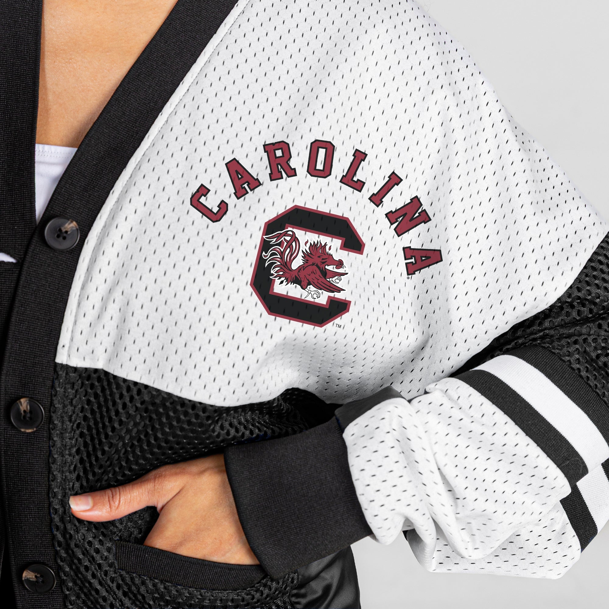 SOUTH CAROLINA GAMECOCKS MVP ERA CONTRAST MESH CARDIGAN