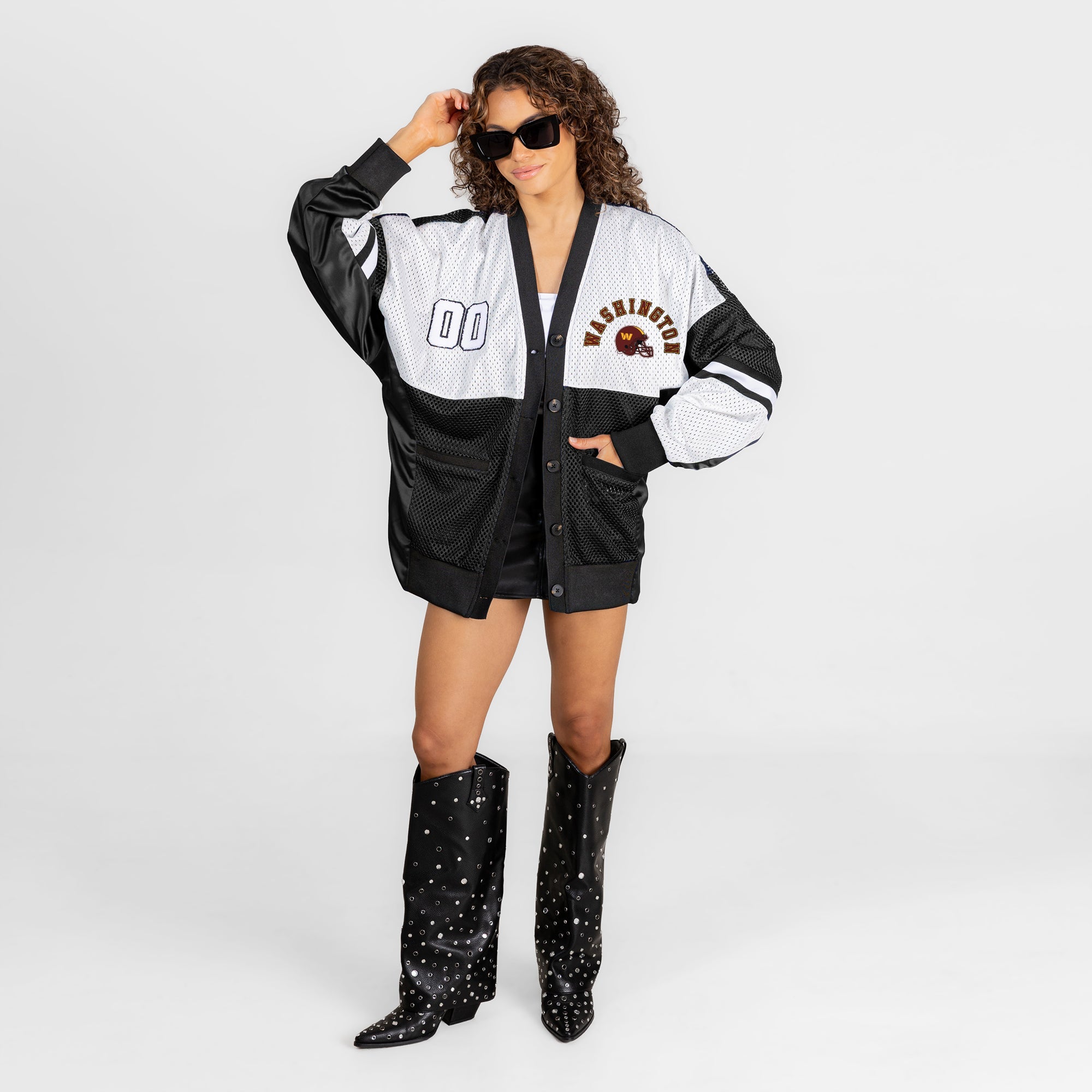 WASHINGTON COMMANDERS MVP ERA CONTRAST MESH CARDIGAN
