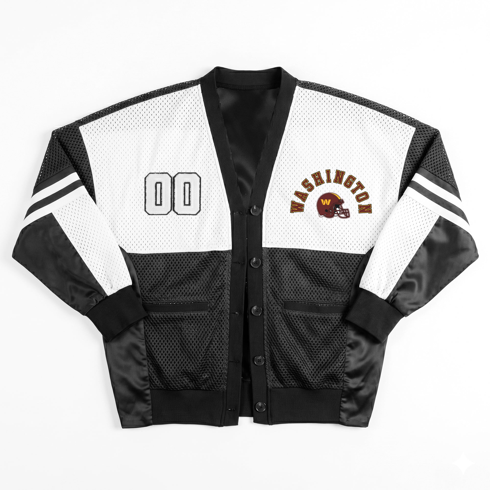 WASHINGTON COMMANDERS MVP ERA CONTRAST MESH CARDIGAN