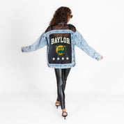 BAYLOR BEARS RULE BREAKER DISTRESSED MESH DENIM JACKET