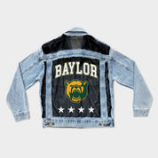 BAYLOR BEARS RULE BREAKER DISTRESSED MESH DENIM JACKET
