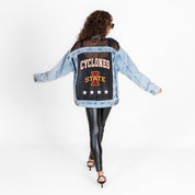 IOWA STATE CYCLONES RULE BREAKER DISTRESSED MESH DENIM JACKET