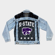 KANSAS STATE WILDCATS RULE BREAKER DISTRESSED MESH DENIM JACKET