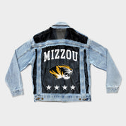 MISSOURI TIGERS RULE BREAKER DISTRESSED MESH DENIM JACKET