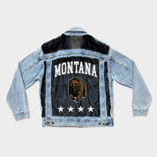 MONTANA GRIZZLIES RULE BREAKER DISTRESSED MESH DENIM JACKET
