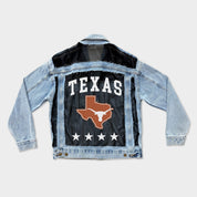 TEXAS LONGHORNS RULE BREAKER DISTRESSED MESH DENIM JACKET