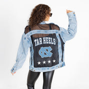 NORTH CAROLINA TAR HEELS RULE BREAKER DISTRESSED MESH DENIM JACKET