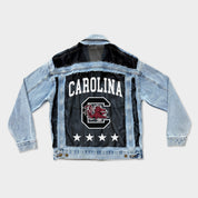 SOUTH CAROLINA GAMECOCKS RULE BREAKER DISTRESSED MESH DENIM JACKET