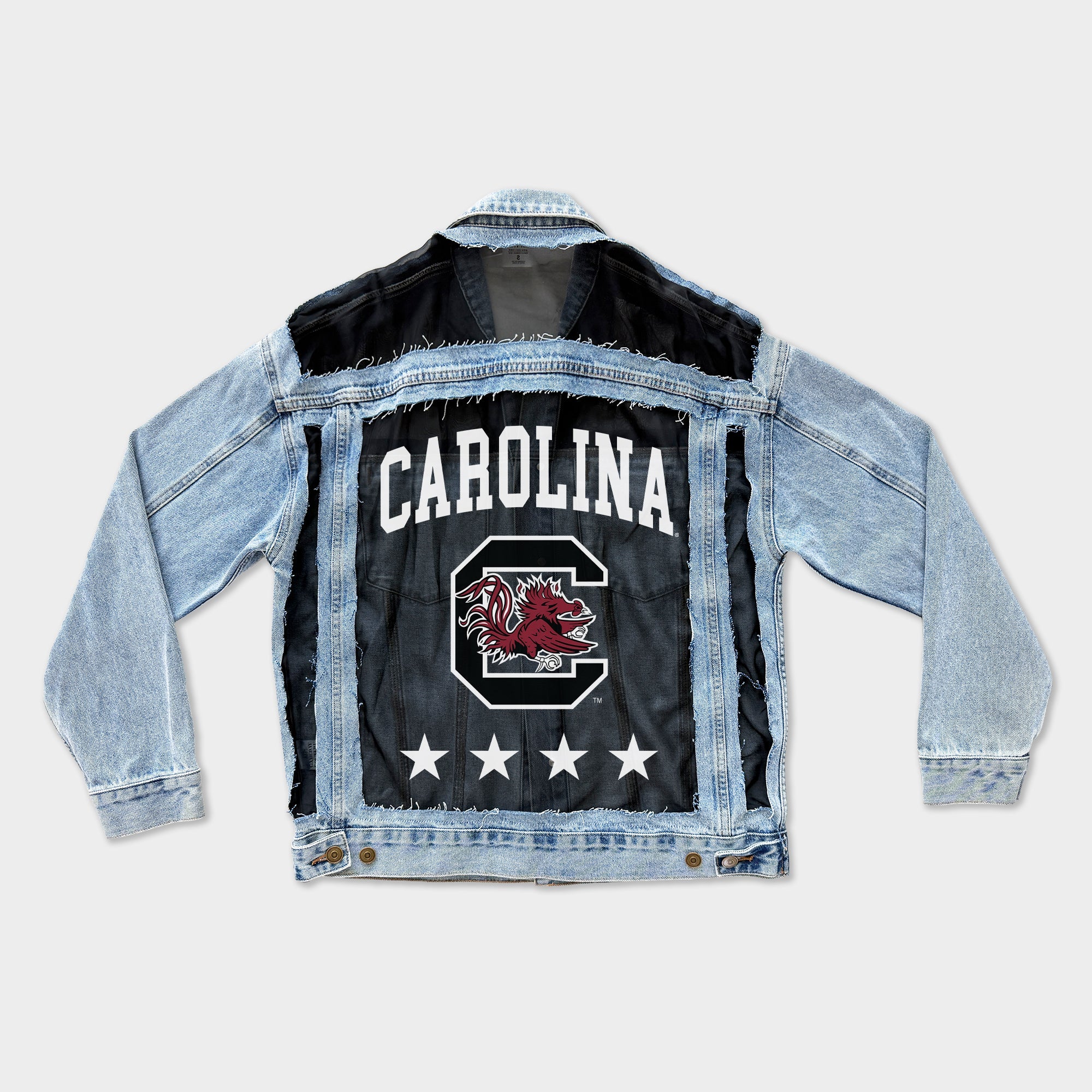 SOUTH CAROLINA GAMECOCKS RULE BREAKER DISTRESSED MESH DENIM JACKET