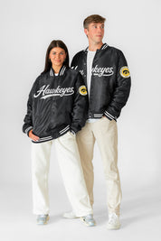 IOWA HAWKEYES VARSITY MUSE OVERSIZED VARSITY UNISEX JACKET