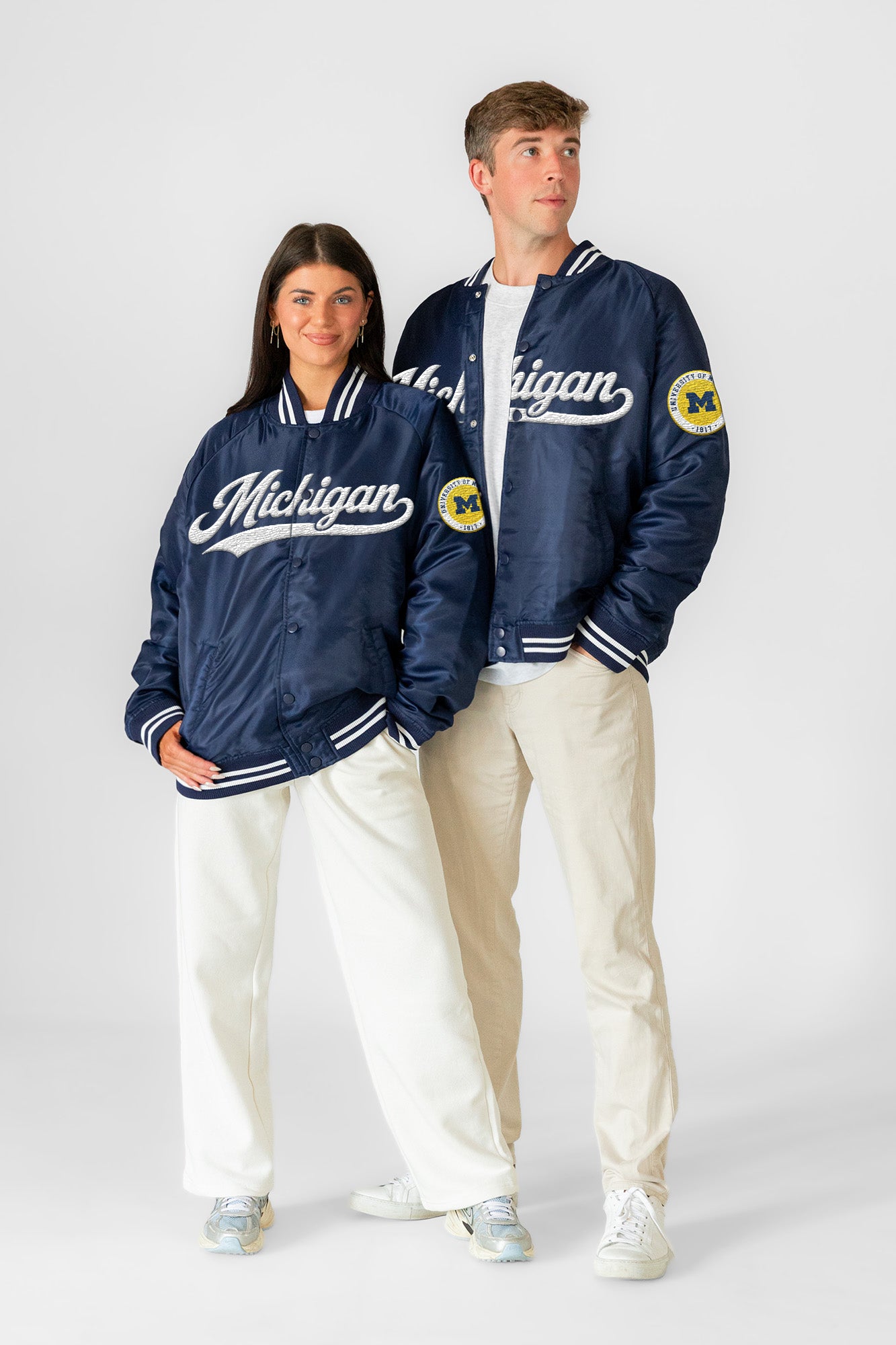MICHIGAN WOLVERINES VARSITY MUSE OVERSIZED VARSITY UNISEX JACKET