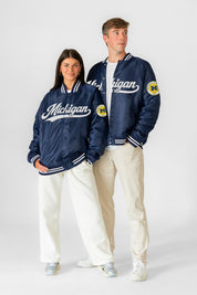 MICHIGAN WOLVERINES VARSITY MUSE OVERSIZED VARSITY UNISEX JACKET