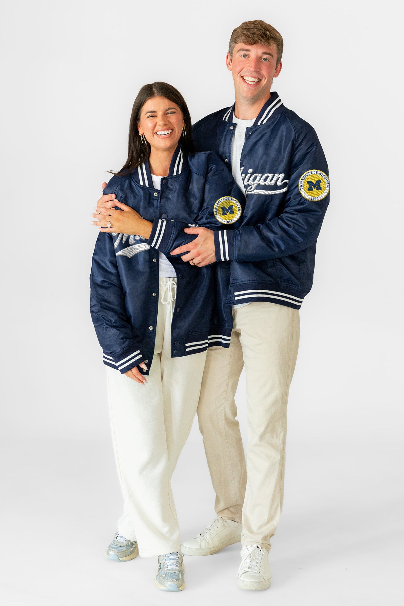 MICHIGAN WOLVERINES VARSITY MUSE OVERSIZED VARSITY UNISEX JACKET